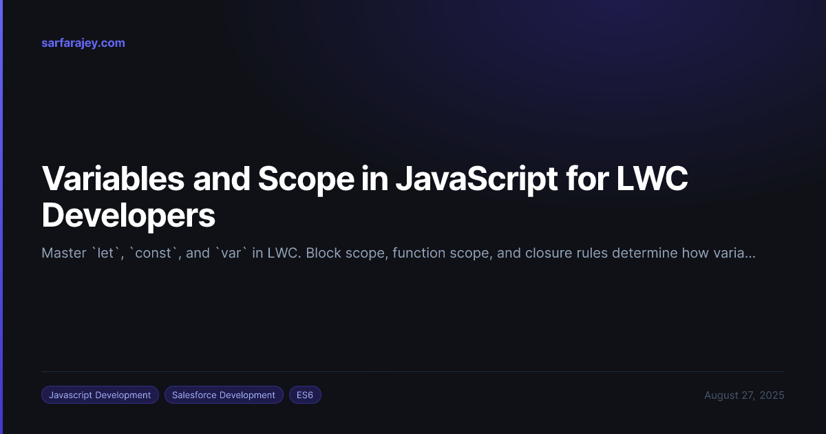 Variables and Scope in JavaScript for LWC Developers — Mir Sarfarajey Akram